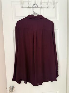 torrid Burgundy Long Sleeve Button-Back Blouse